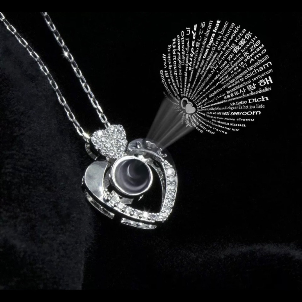 I love you 100 languages necklace heart project